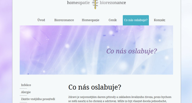 Fotografie reference - Tvorba webových stránek Homeopatie a biorezonance