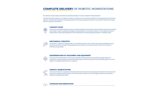 Fotografie reference - Realizace webových stránek – Compas Robotika